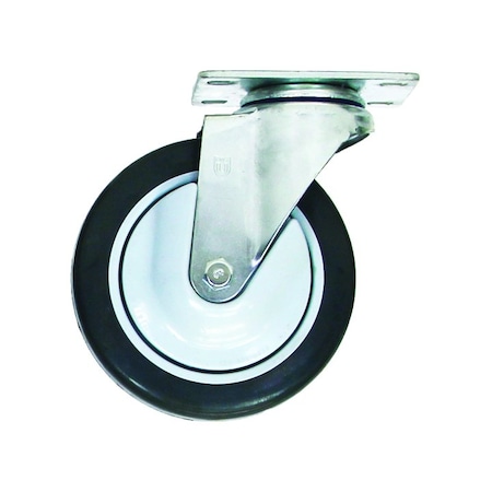 R&B Wire Products 5 in. Clean Wheel System Swivel Plate Caster for Vinyl and Poly Trucks CSTR47